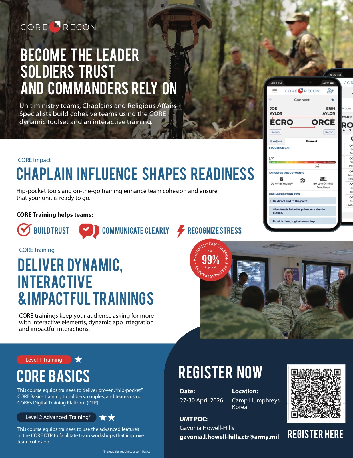 Chaplain train-the-trainer one-pager