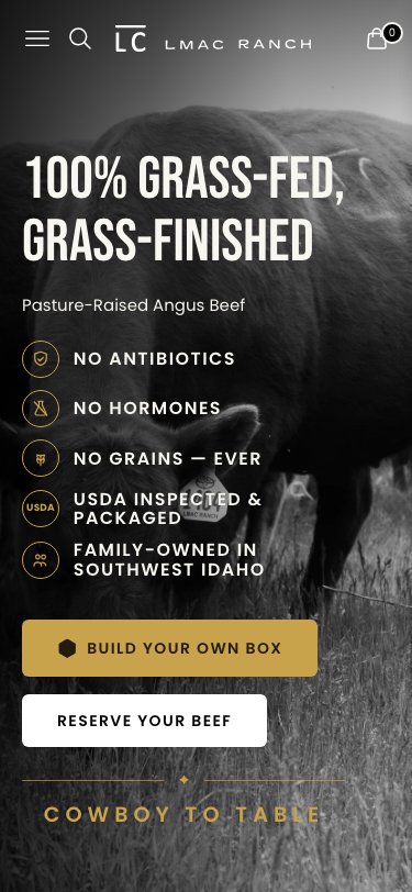 The LMAC Ranch website on a phone