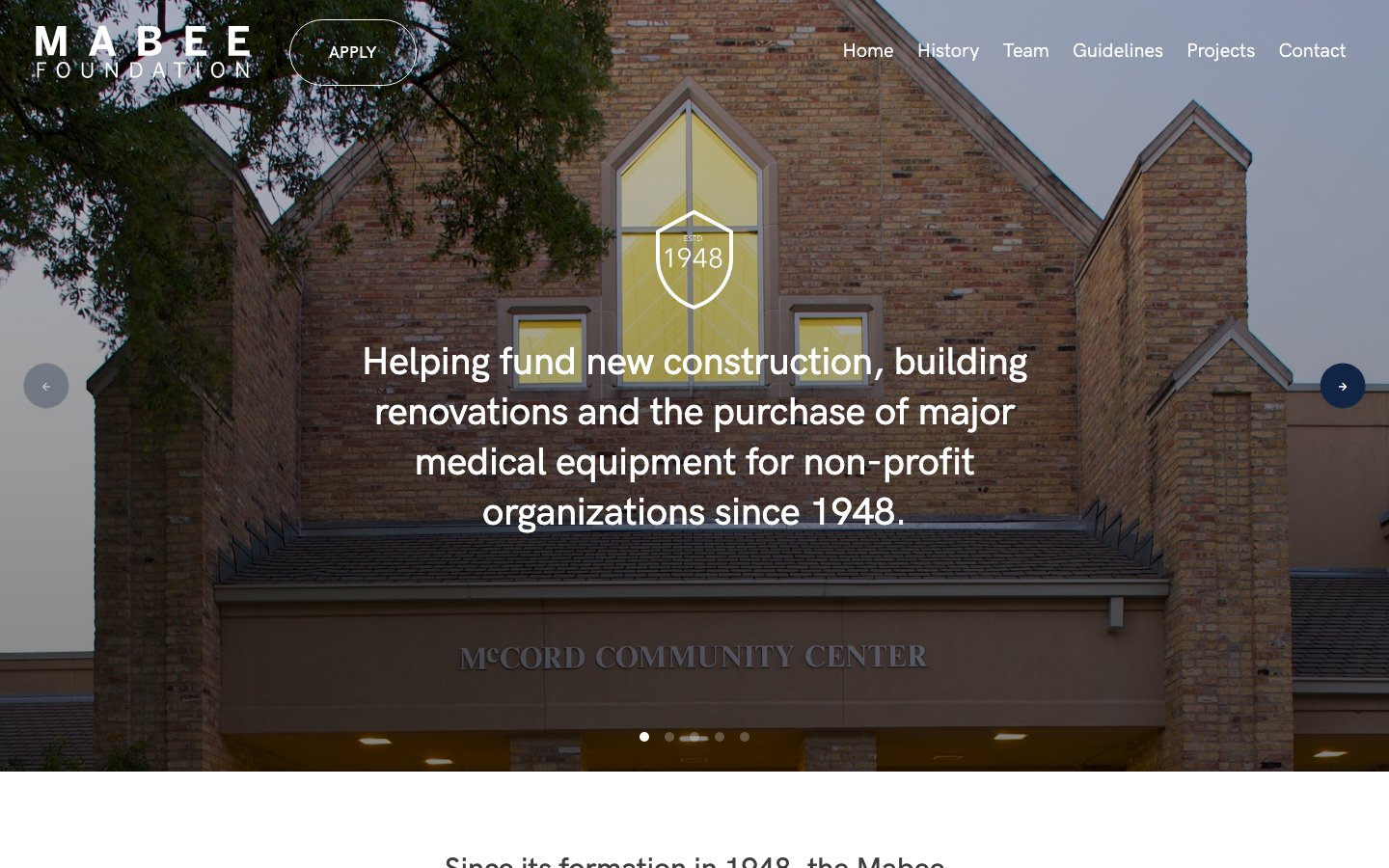 The Mabee Foundation website