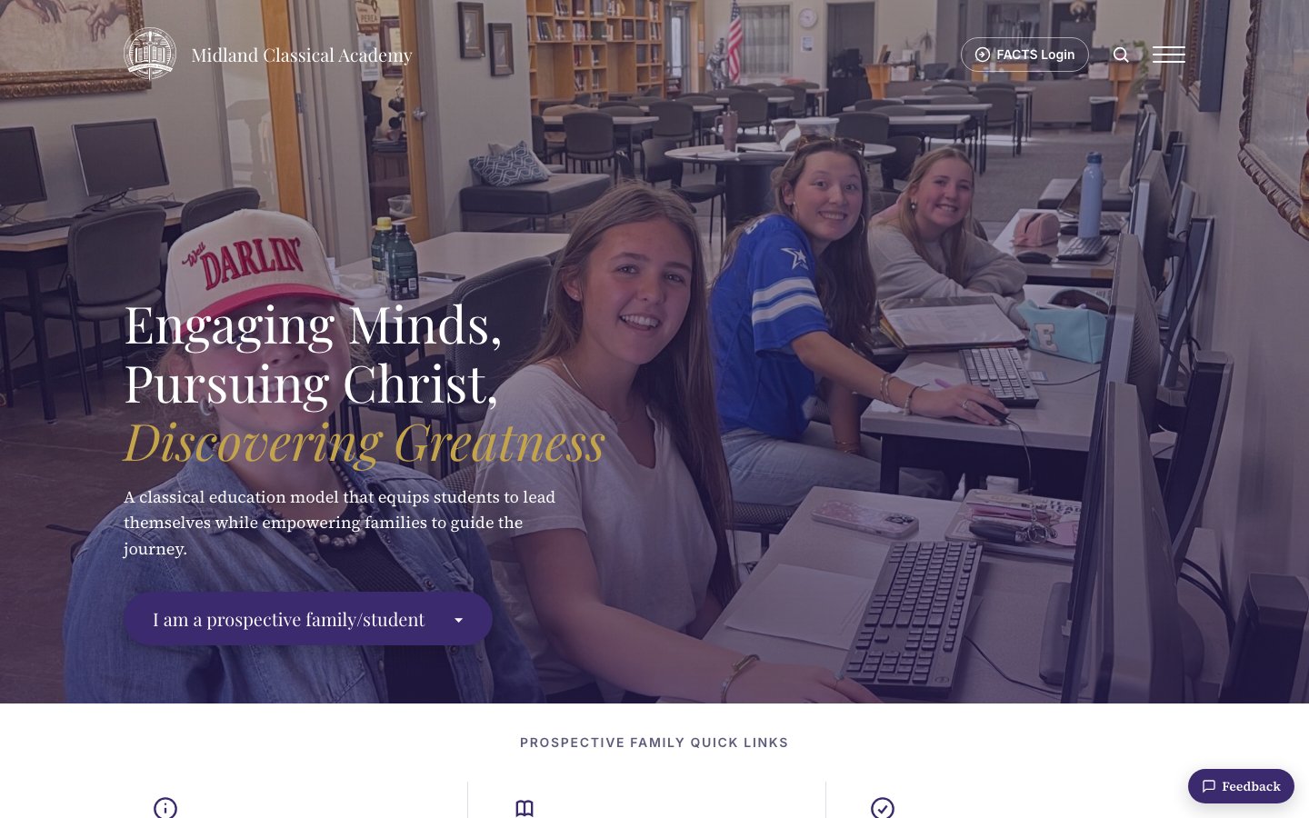 The Midland Classical Academy website