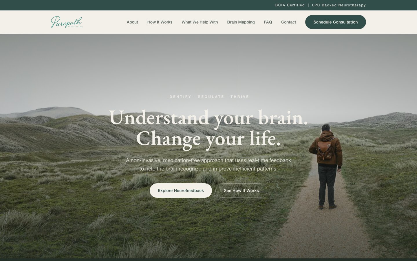 The PurePath Neurotherapy website